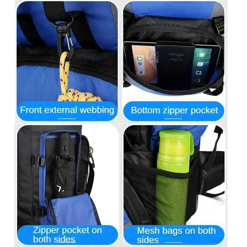90L Waterproof Hiking Camping Backpack Trekking Bag Rucksack Large Capacity Travel Outdoor Sports Bags Camping Equipments - Suncollections
