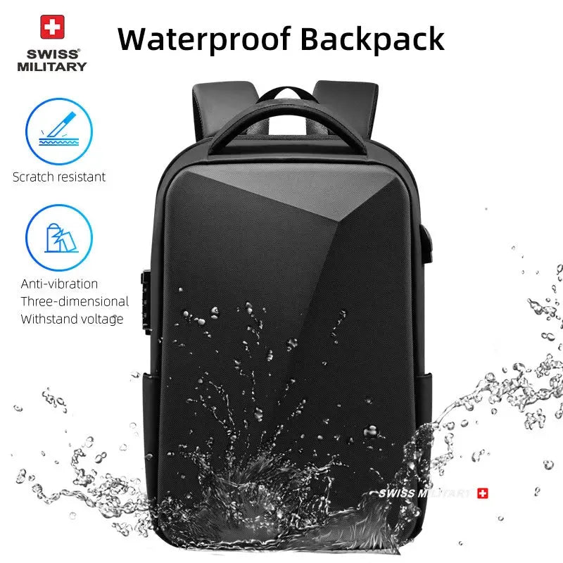 Swiss Military Brand Laptop Backpack Anti-theft Waterproof Casual Backpack USB Charging Men Business Travel Bag Backpack Mochila - Suncollections