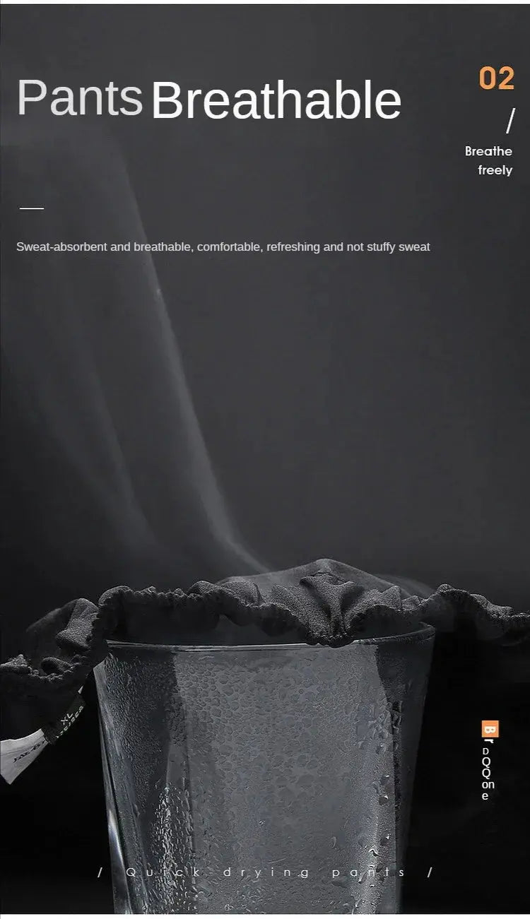 Ice Silk Men's Summer Pants Elastic Waist Straight Leg Trouser Male Quick Dry Big Size Large Plus Stretch 6XL 7XL Work Outdoor Suncollections