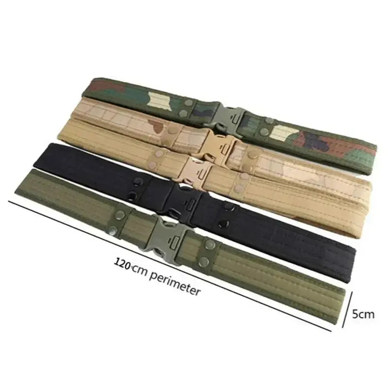 1pcs Army Style Combat Belt Quick Release Tactical Belt Fashionable Easy and Comfortable Men's Canvas Belt Outdoor Waist Trainer - Suncollections