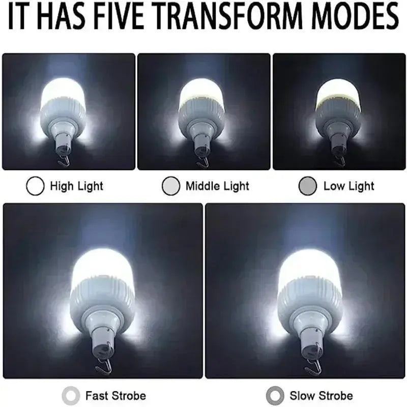 100-500W Rechargeable Portable LED Emergency Lights Outdoor Portable Lanterns Hanging Camping Energy Saving Bulb for Garden Tent - Suncollections