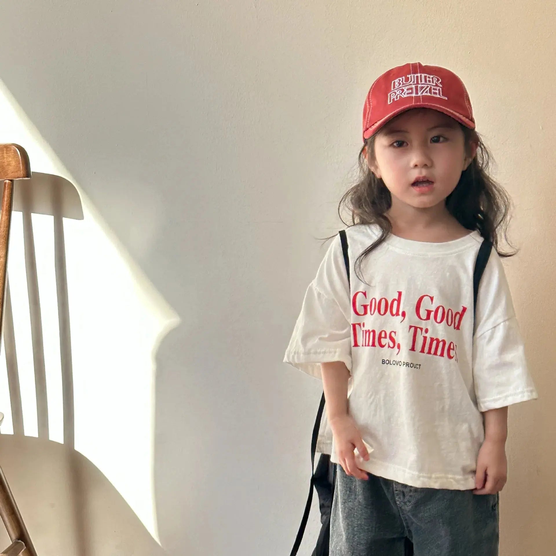 2024 Summer Fashion Loose Girl Children Letter Print T-shirt Boy Baby Cotton Short Sleeve Tees Kid Casual Tops Toddler Clothes - Suncollections