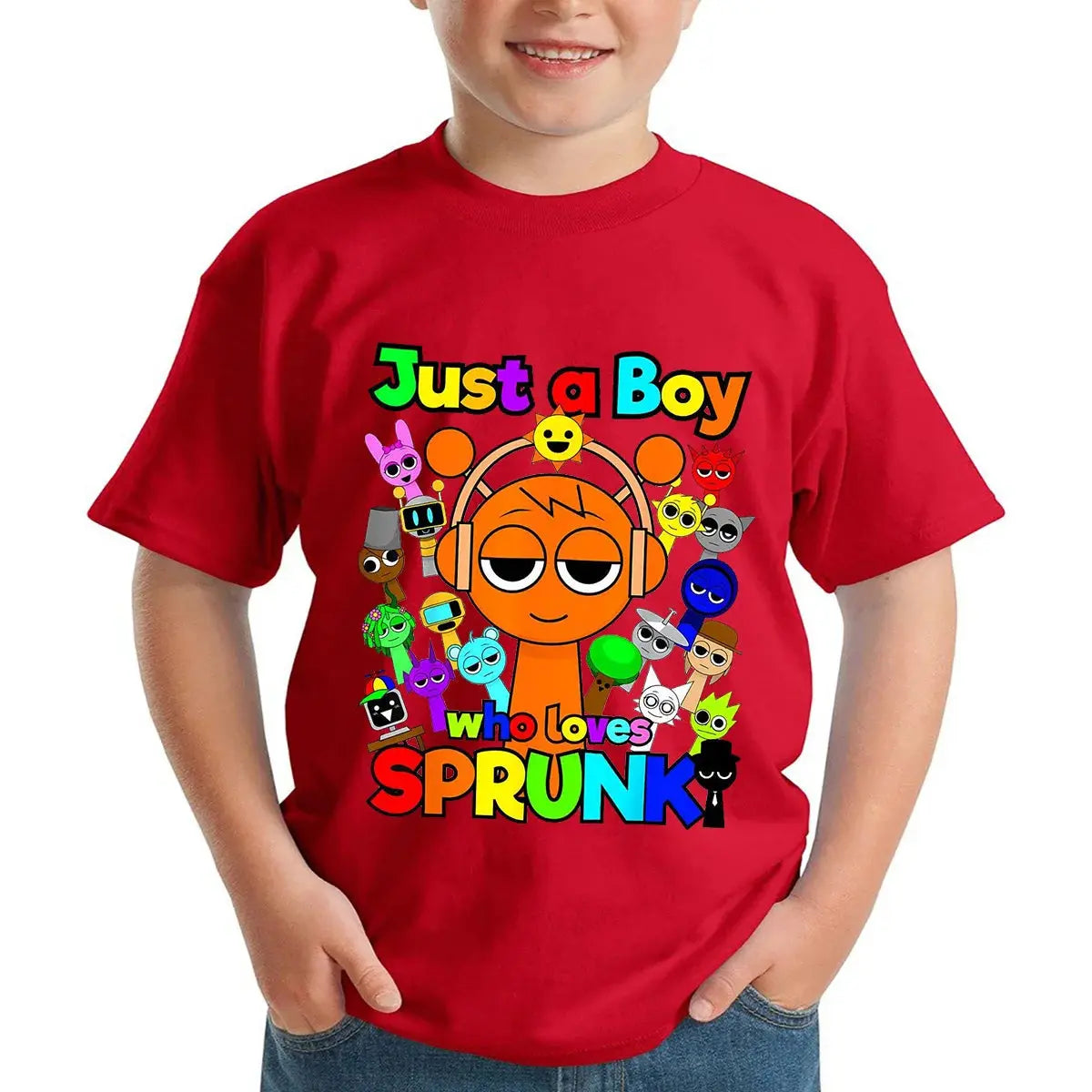Anime Sprunki Incredibox Game Children T-shirts Kids Cartoon Sprunki Short Sleeve Tops Tees Funny Sprunki Boys Girls T-Shirts - Suncollections