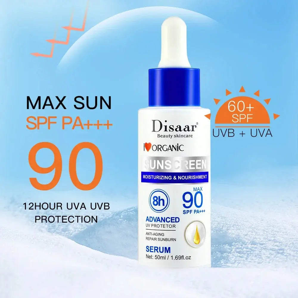 Disaar SPF 90 Sunscreen Serum Long Lasting UV Protector Sunblock Moisturizing Anti-aging Repair Skin Protective Essence 50ml - Suncollections