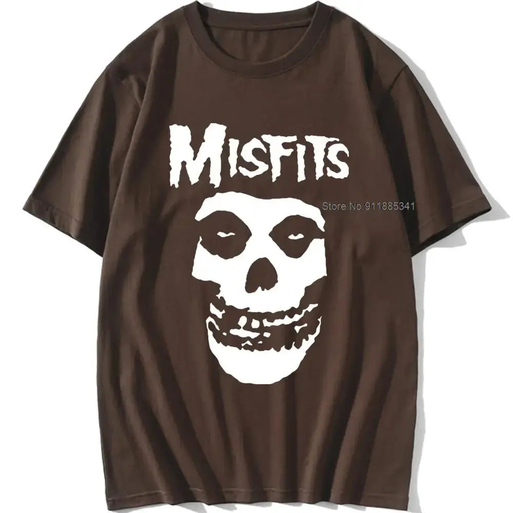 new men's hip-hop punk skull misfits brand cotton short-sleeve T-shirt marve - Suncollections