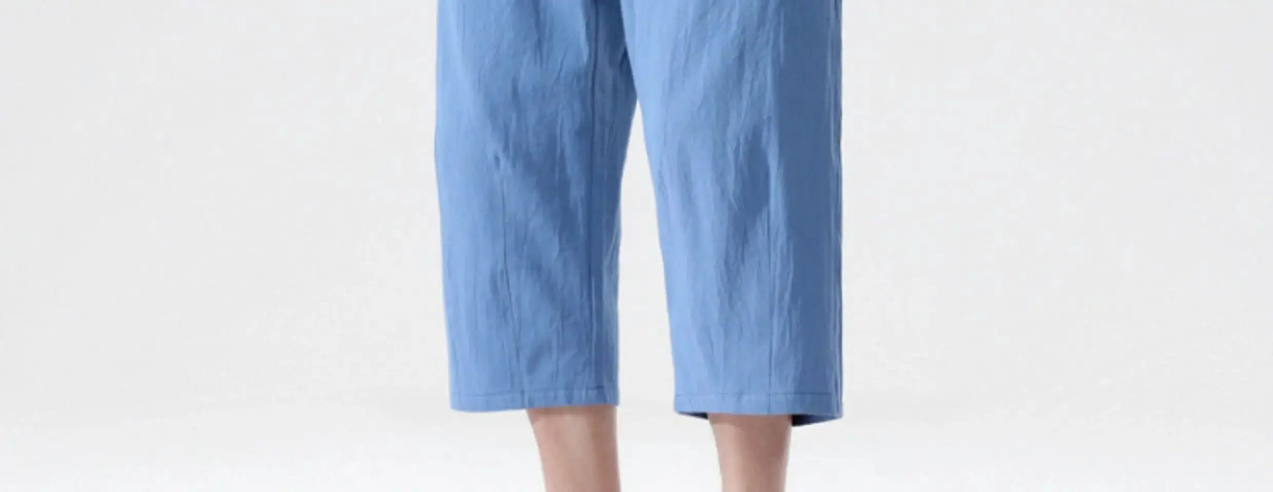 M-5XL 100% Cotton Cropped Pants Men's Summer Thin Pants Casual Beach Pants Men's Straight Leg Home Pants Suncollections