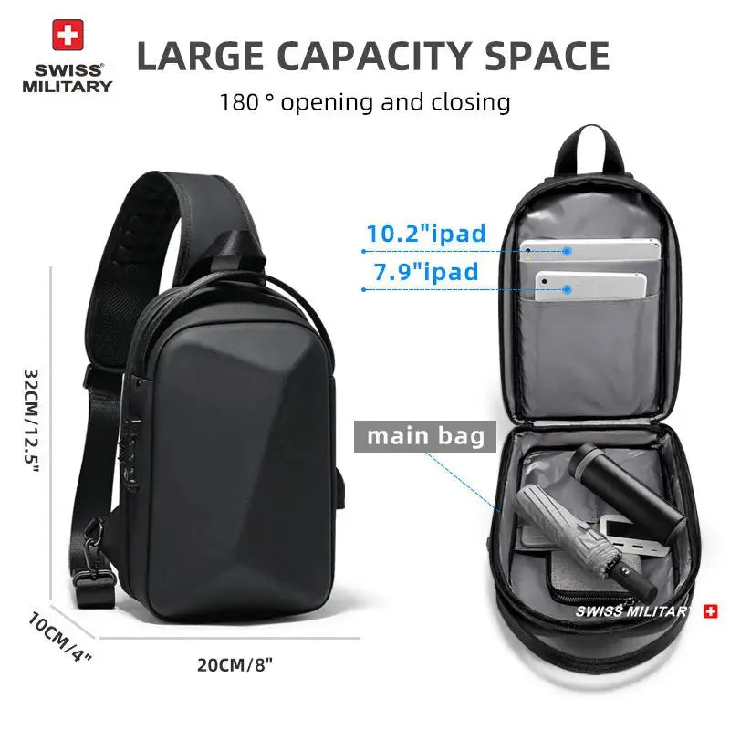 Swiss Military Brand Laptop Backpack Anti-theft Waterproof Casual Backpack USB Charging Men Business Travel Bag Backpack Mochila - Suncollections