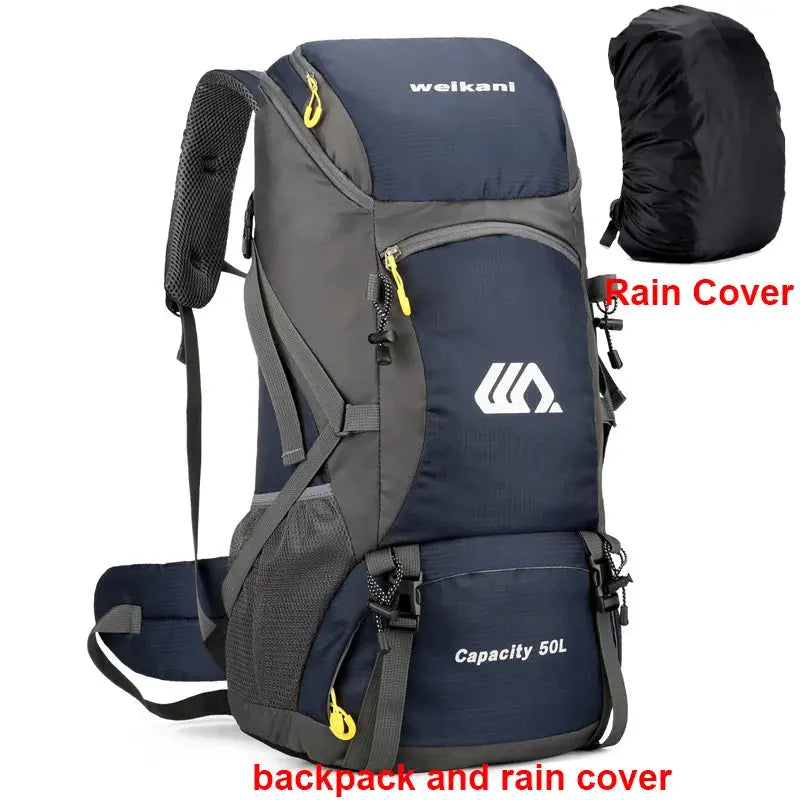 50L Travel Backpack Camping Men Large Hiking Bag Tourist Rucksack Waterproof Outdoor Sports Climbing Mountaineering Bag Luggage - Suncollections
