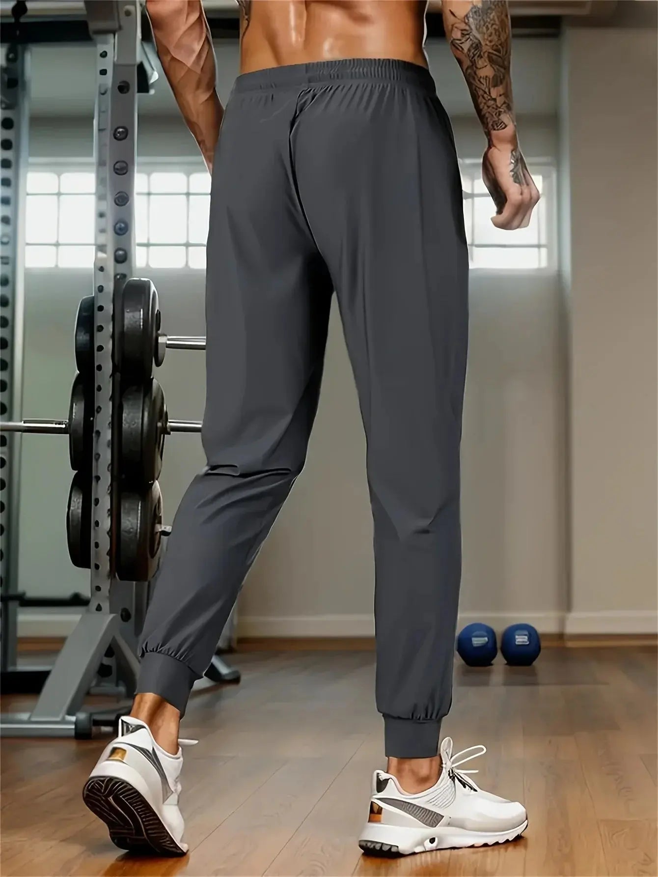 3 Pack Mens Jogger Pants Zipper Ankle Cuff Slim Fit Stretch Casual Running Lounge Sweatpants Trousers for Gym Workout Training Suncollections