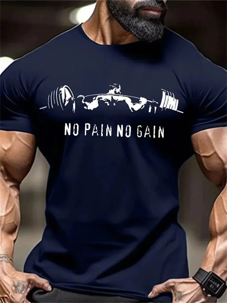 New Men's Fitness T-Shirt Fierce Gym Sports Short-Sleeved Top Quick-Dry Round Neck T-Shirt Fitness Competition Training Clothes - Suncollections