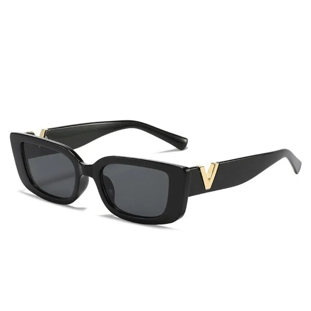 Retro Rectangle Sunglasses Women/Men Unisex with Fashion V-shaped Foots Outdoor Sunshade - Suncollections