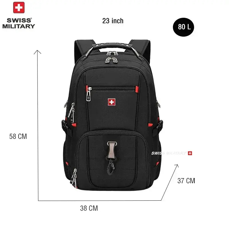 SWISS 17" Laptop Backpack Waterproof USB Charge Port - Suncollections