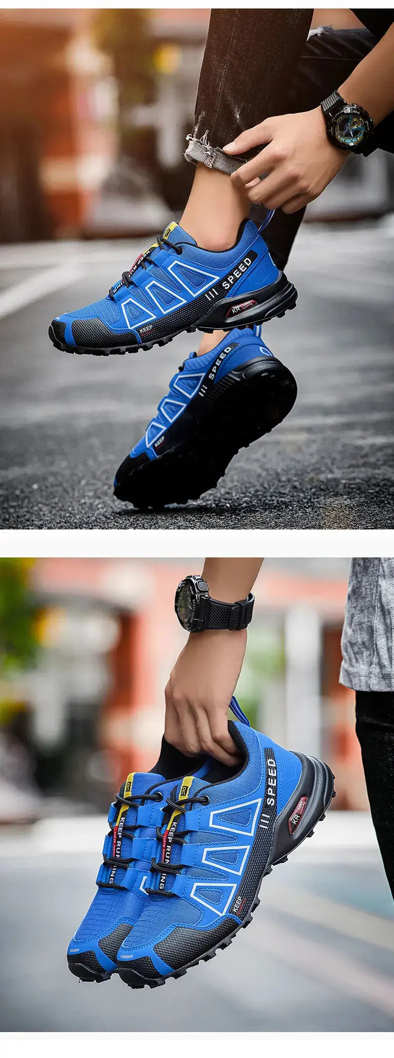 Men‘s Waterproof Hiking Shoes Outdoor Trainers Lace-up Climbing Shoes Women Trekking Sneakers Anti-slip Hunting Tactical Sneaker Suncollections