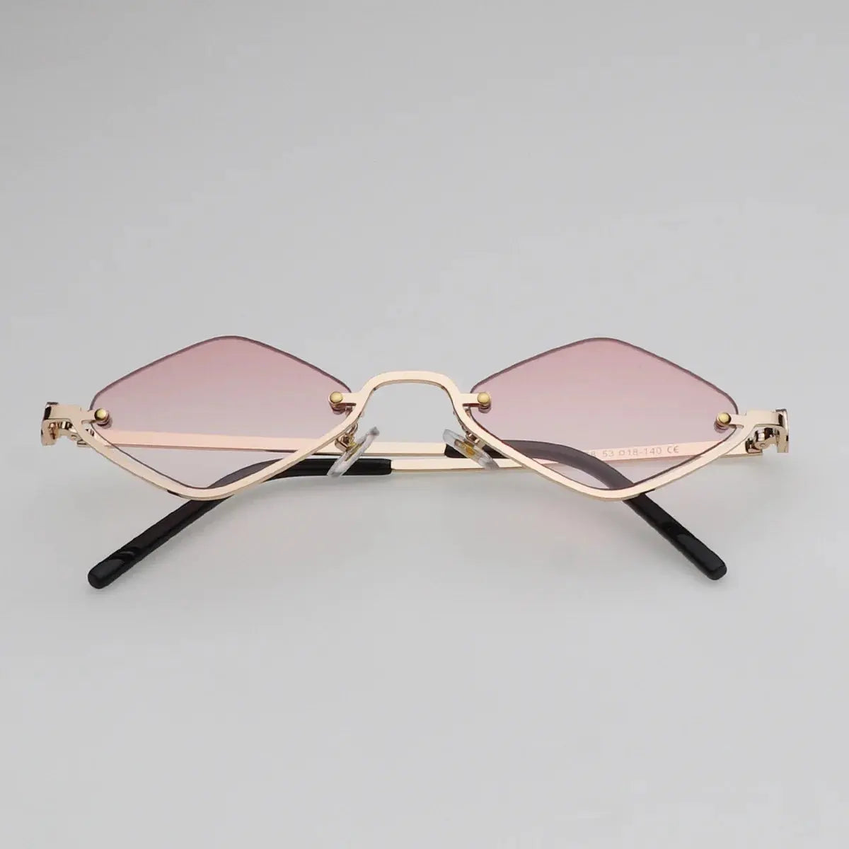 Fashion Small Polygonal Sunglasses Women Luxury Brand Metal Half Frame Sun Glasses Ladies Hipster sexy Cat Eye Shades Vintage - Suncollections