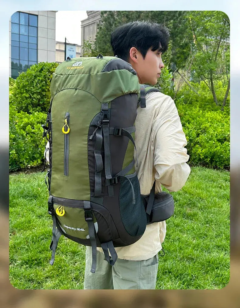 70L Camping Backpack Large Capacity Hiking Travel Outdoor Sports Waterproof Trekking Climbing Mountaineering Double Shoulder Bag - Suncollections