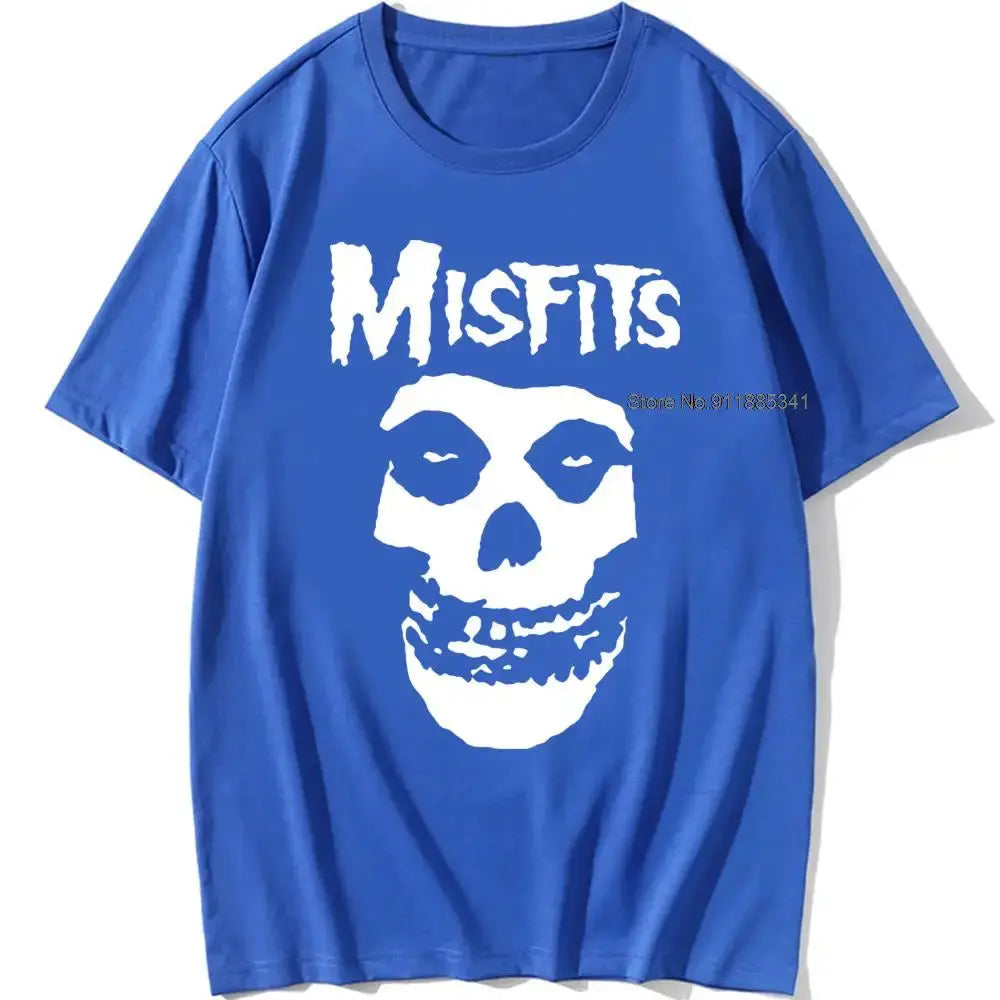 new men's hip-hop punk skull misfits brand cotton short-sleeve T-shirt marve - Suncollections