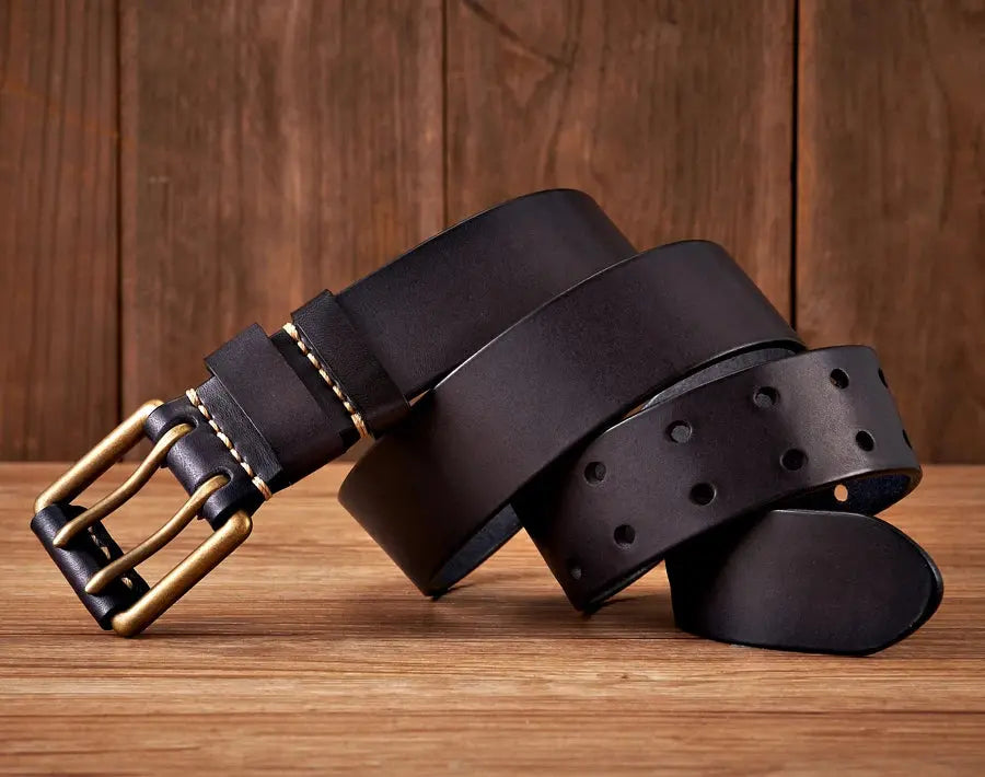 3.8cm Wide Vintage Men's Belt Cowhide Genuine - Suncollections