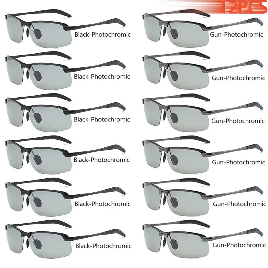 Men Photochromic Polarized Sunglasses Driving Fishing Chameleon Glasses Change Color Sun Glasses Day Night Vision UV400 Eyewear - Suncollections