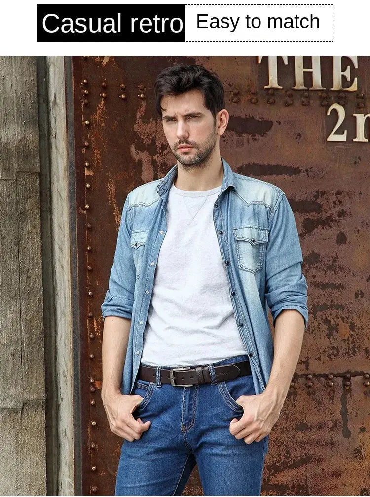 Belt men's genuine leather, genuine cowhide - Suncollections