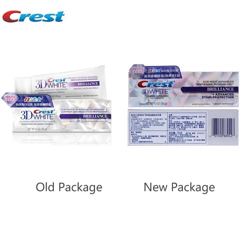 Crest 3D Toothpaste Mousse White Brilliance Advanced Bleaching Toothpaste Activated Charcoal - Suncollections