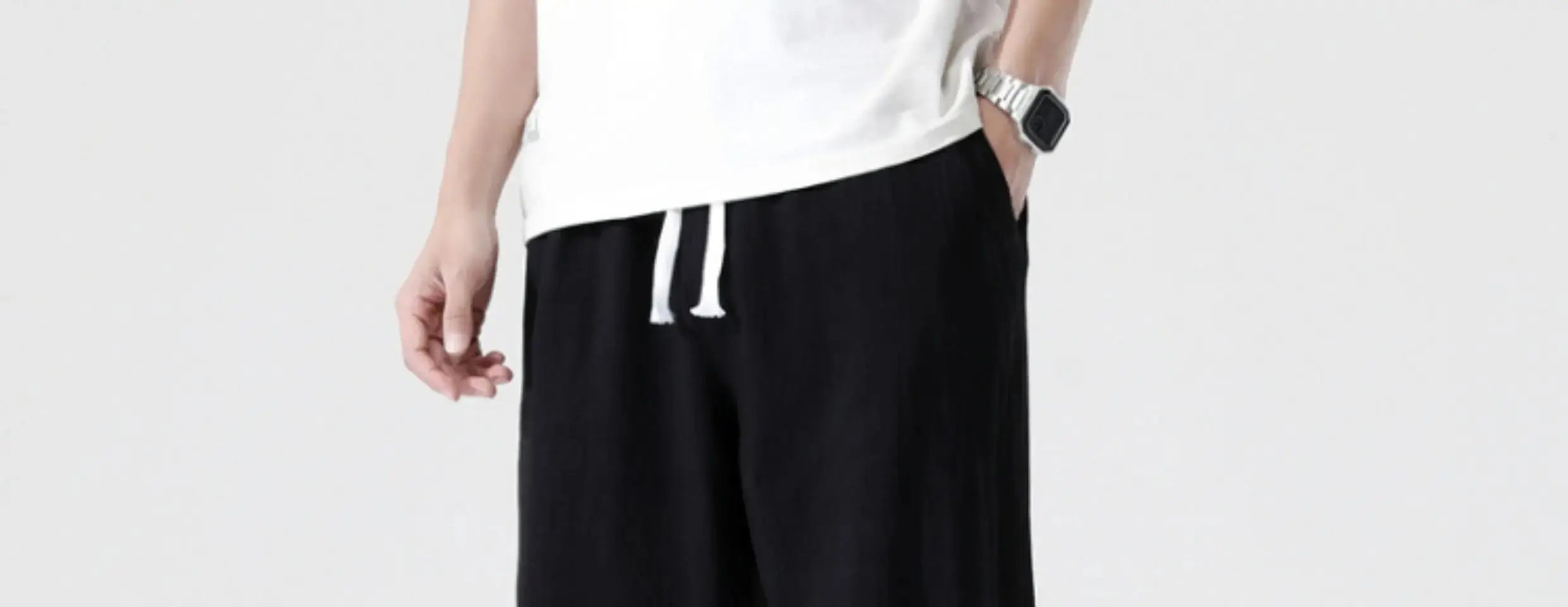 M-5XL 100% Cotton Cropped Pants Men's Summer Thin Pants Casual Beach Pants Men's Straight Leg Home Pants Suncollections