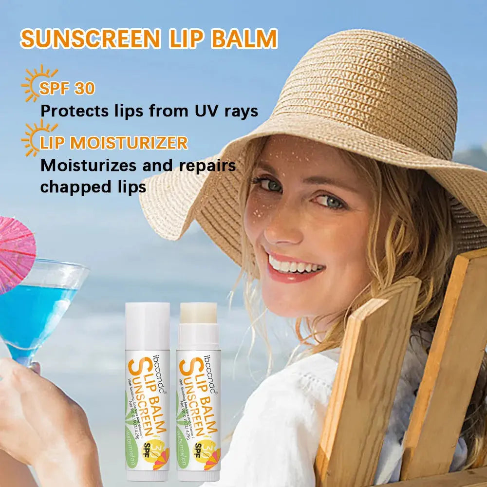 1 Piece Sunscreen Lip Balm SPF 30 UVA Protection Lips Moisturizer Watermelon Coconut Banana Flavor Colorless Lipstick Sun Care - Suncollections