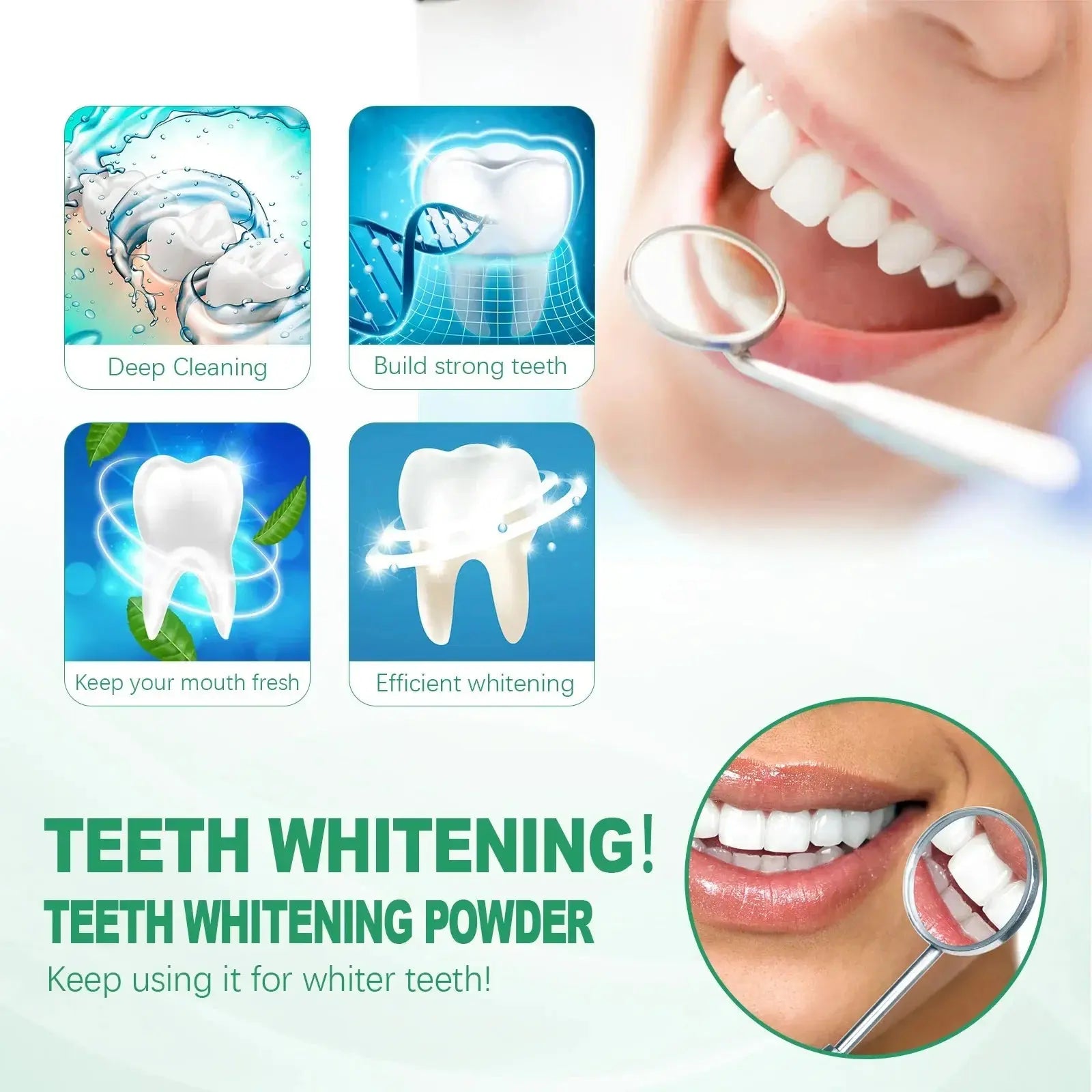 5 Days Teeth Whitening Toothpaste Remove Plaque Stains Powder Deep Cleaning Oral Hygiene Fresh Breath Brightening Tooth Care 50g - Suncollections
