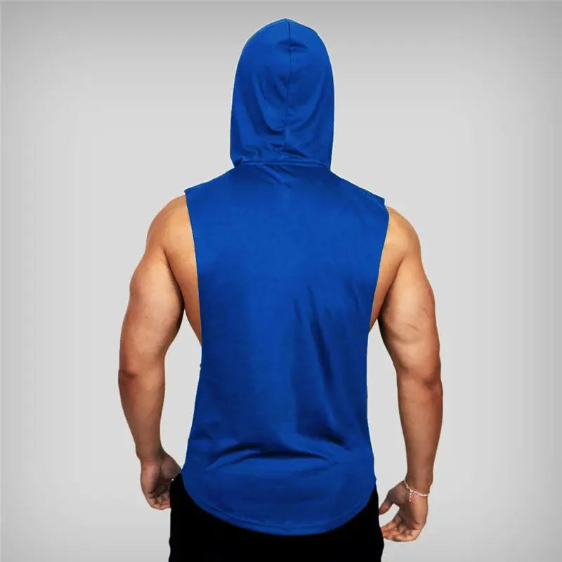 Mens Bodybuilding Sleeveless Hooded Shirts Summer Breathable Loose Cotton Hip Hop Tank Tops Gym Workout Fitness Muscle Hoodie Suncollections
