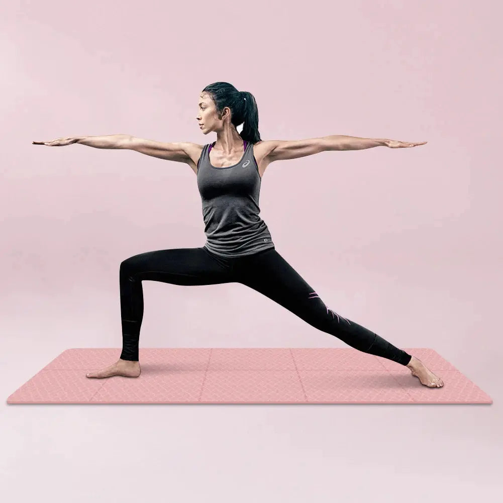 Foldable Yoga Mat 4mm Thick TPE Gym Mat Anti-Slip Yoga Mat Pilates Double Sided Multifunction Exercise Mat Yoga Pilates Workout - Suncollections