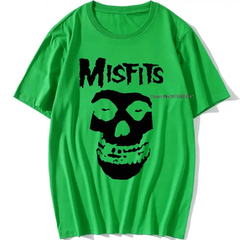 new men's hip-hop punk skull misfits brand cotton short-sleeve T-shirt marve - Suncollections