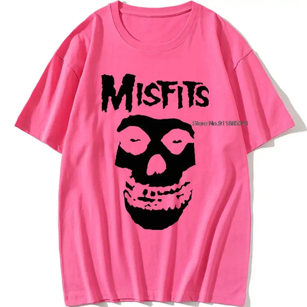 new men's hip-hop punk skull misfits brand cotton short-sleeve T-shirt marve - Suncollections