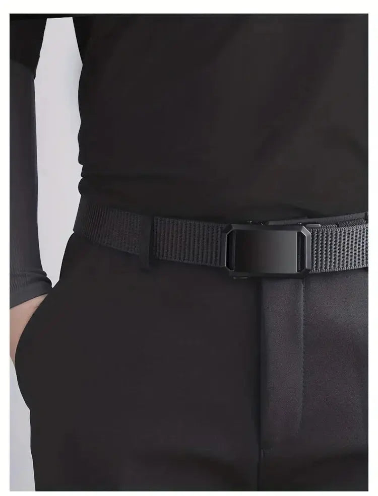 New Automatic Buckle Belt, Canvas Tactical Workwear - Suncollections