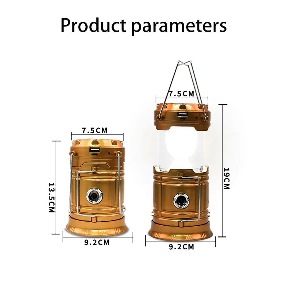 Solar LED Portable Lantern Torch Lamp Multi-function Outdoor Solar Waterproof Camping Emergency Tent Lamp for Outdoor Lighting - Suncollections