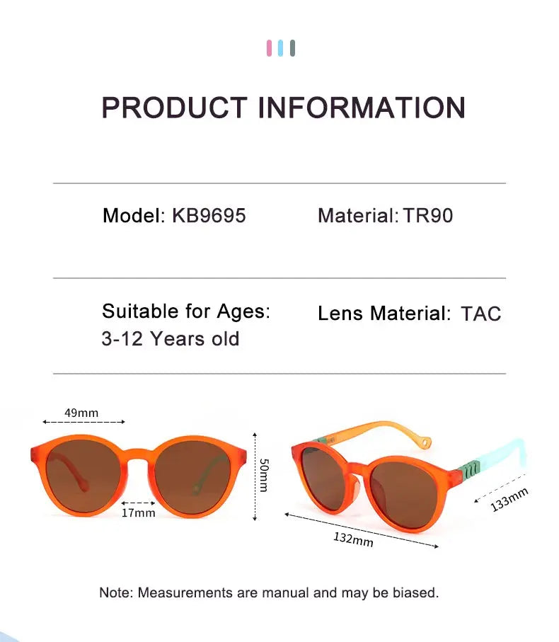 New Fashion Round Children Polarized Sunglasses Kids Sunglasses Boy Girl Stylish Baby Student Eyeglasses Party Eyewear UV400 - Suncollections