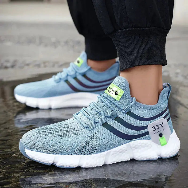 Men Casual Sport Shoes Breathable Lightweight Sneakers Outdoor Mesh Black Running Shoes Athletic Jogging Tenis Walking Shoes Suncollections