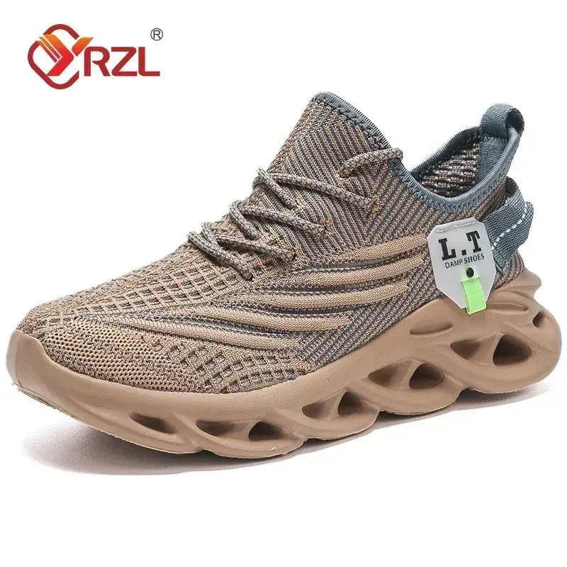 YRZL Men Sports Running Black Jogging Shoes Casual Sneakers Outdoor Breathable Mesh Women Light Shock-absorption Black Tennis Suncollections