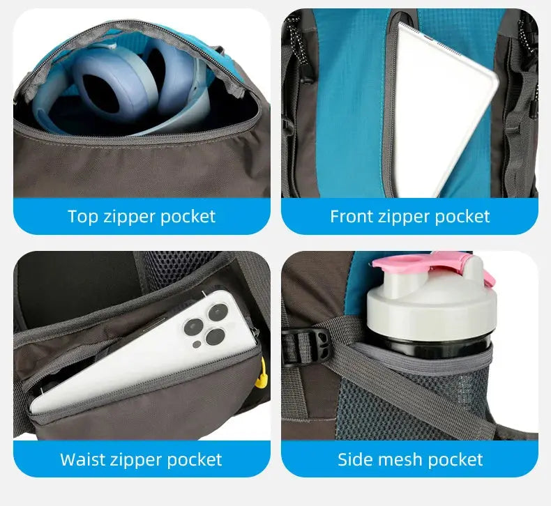 70L Camping Backpack Large Capacity Hiking Travel Outdoor Sports Waterproof Trekking Climbing Mountaineering Double Shoulder Bag - Suncollections