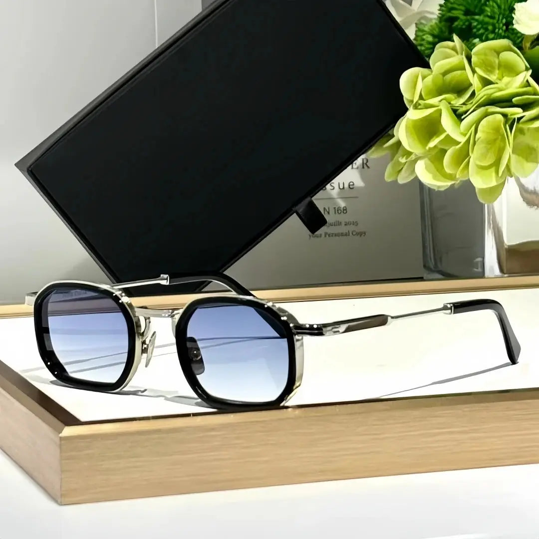 Heavy Metal Fashion Trend Luxury Vintage Sunglasses JEAN Alloy+Acetate UV400 HD CR39 Lens Retro Square Design Unisex Top Quality - Suncollections