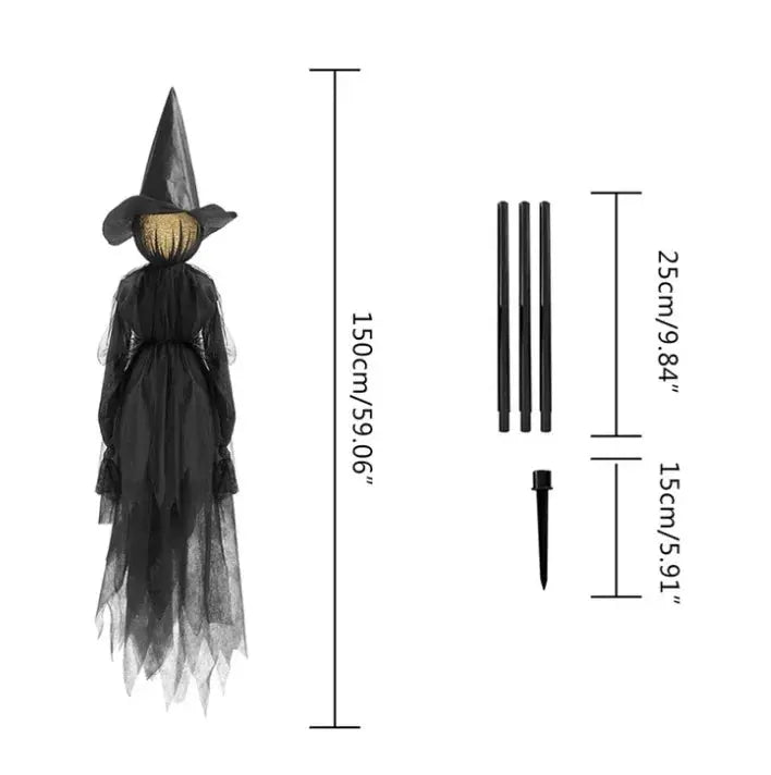 170cm Halloween Light-Up Witches Ghost Halloween Decoration Horror Props Creepy Skeleton For Halloween Decoration Voice Control Suncollections