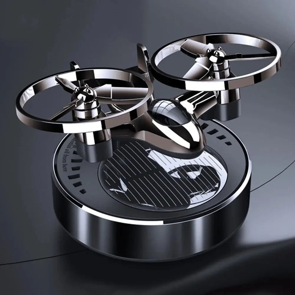 Solar Aircraft Car Decoration Ornaments Solar Powered Rotation Helicopter Car Energy Air Freshener Fragrance Diffuser - Suncollections