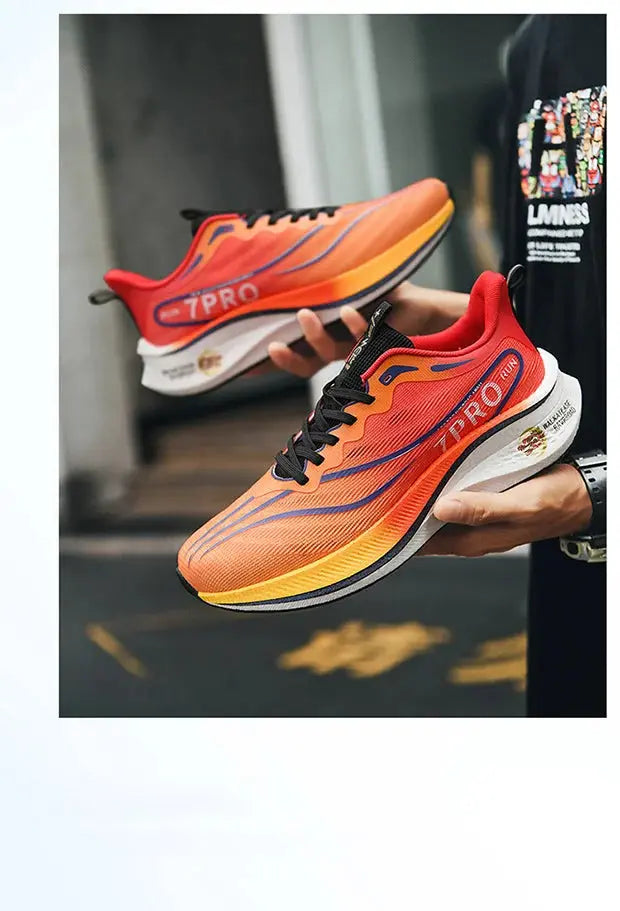 Summer Men's Running Shoes New Professional Carbon Plate Sports Training Shoes Outdoor Non-slip Shock-absorbing Tennis Shoes Suncollections