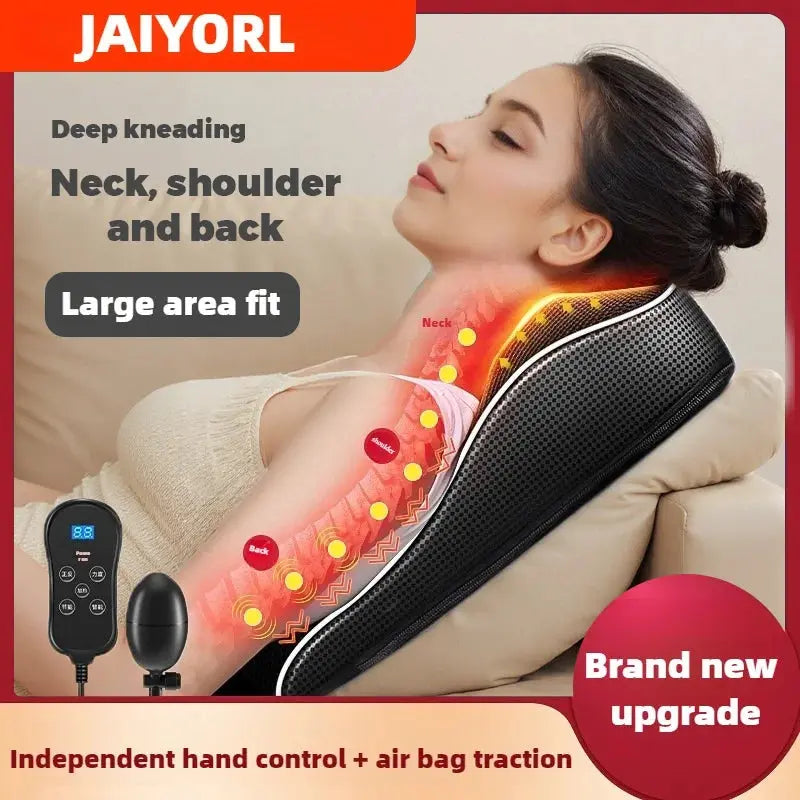 Electric Massage Neck Pillow Shiatsu Head Cervical Airbag Traction Body Back Waist Massager Car with Heating Vibrating Massage - Suncollections