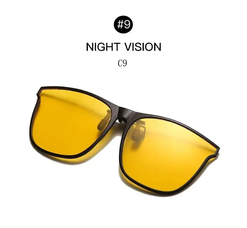 Polarized Clip On Sunglasses Men Car Driver Goggles Night Vision Glasses Anti Glare Vintage Square Glasses Oculos - Suncollections