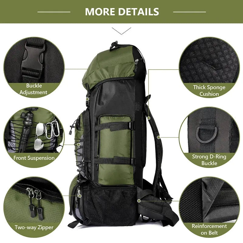 90L Travel Bag Camping Backpack Hiking - Suncollections