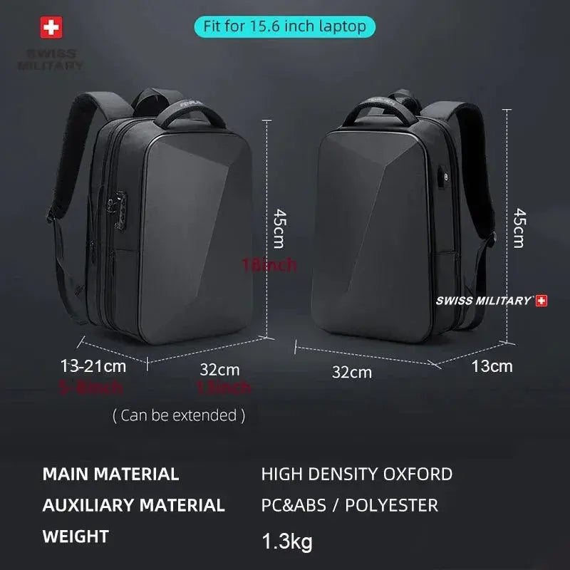 Swiss Military Brand Laptop Backpack Anti-theft Waterproof Casual Backpack USB Charging Men Business Travel Bag Backpack Mochila - Suncollections