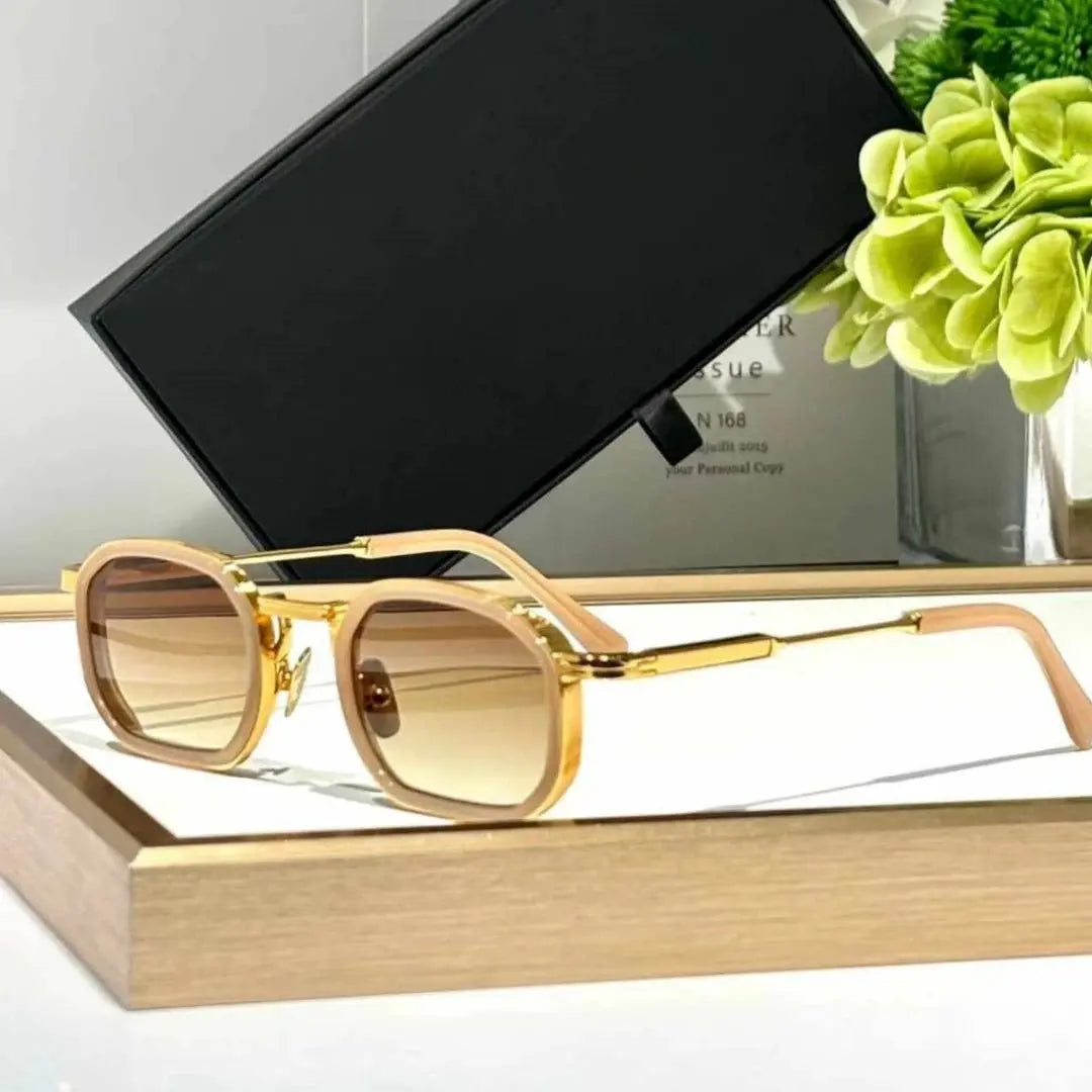 Heavy Metal Fashion Trend Luxury Vintage Sunglasses JEAN Alloy+Acetate UV400 HD CR39 Lens Retro Square Design Unisex Top Quality - Suncollections