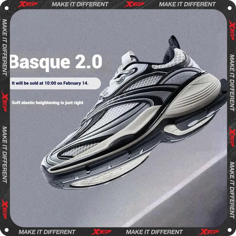 Xtep Men's Running Shoes 2000km 3.0 2025 Spring Lightweight Cushioned Wear-Resistant Training Jogging Sneakers 875119110032 Suncollections