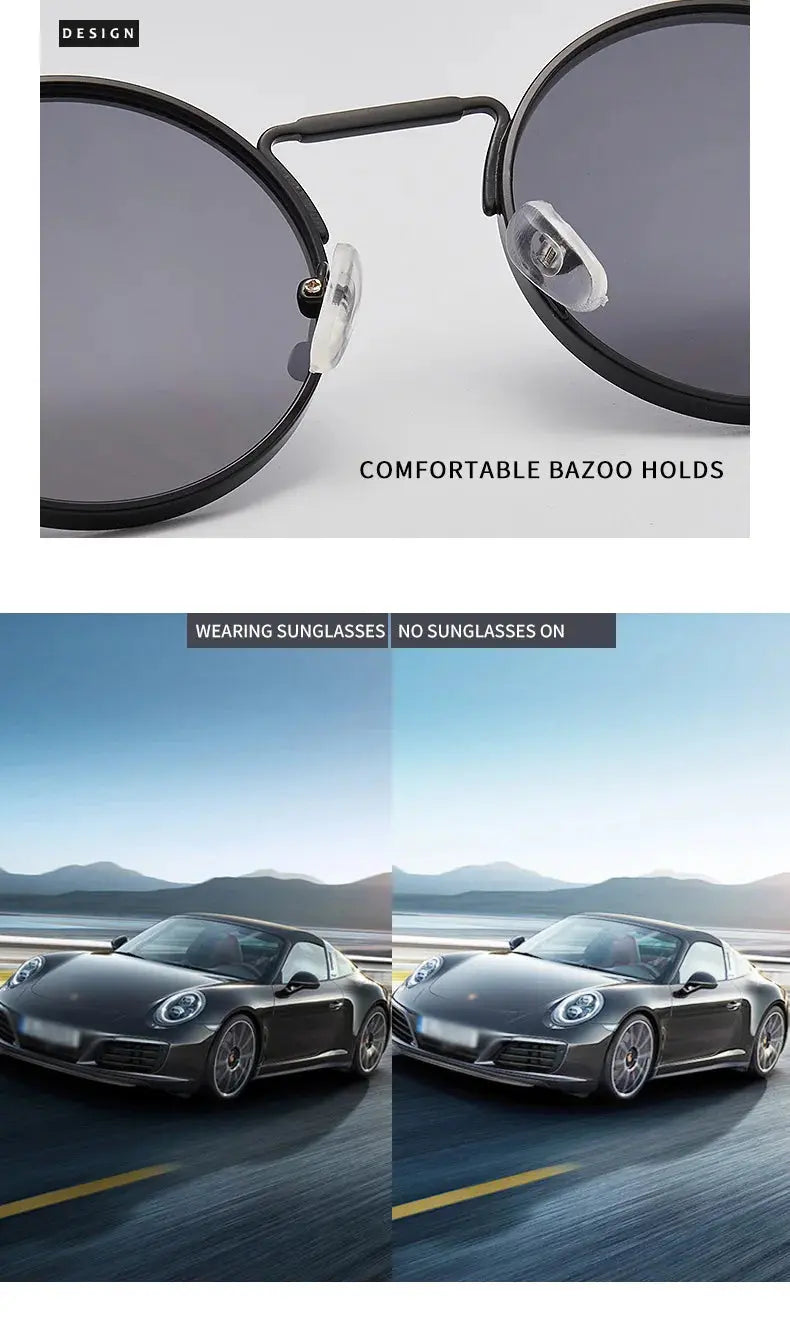 Retro Men Punk Style Sunglasses Colorful Round Metal Frame Women Fashion Sunglasses Uv400 2023 - Suncollections