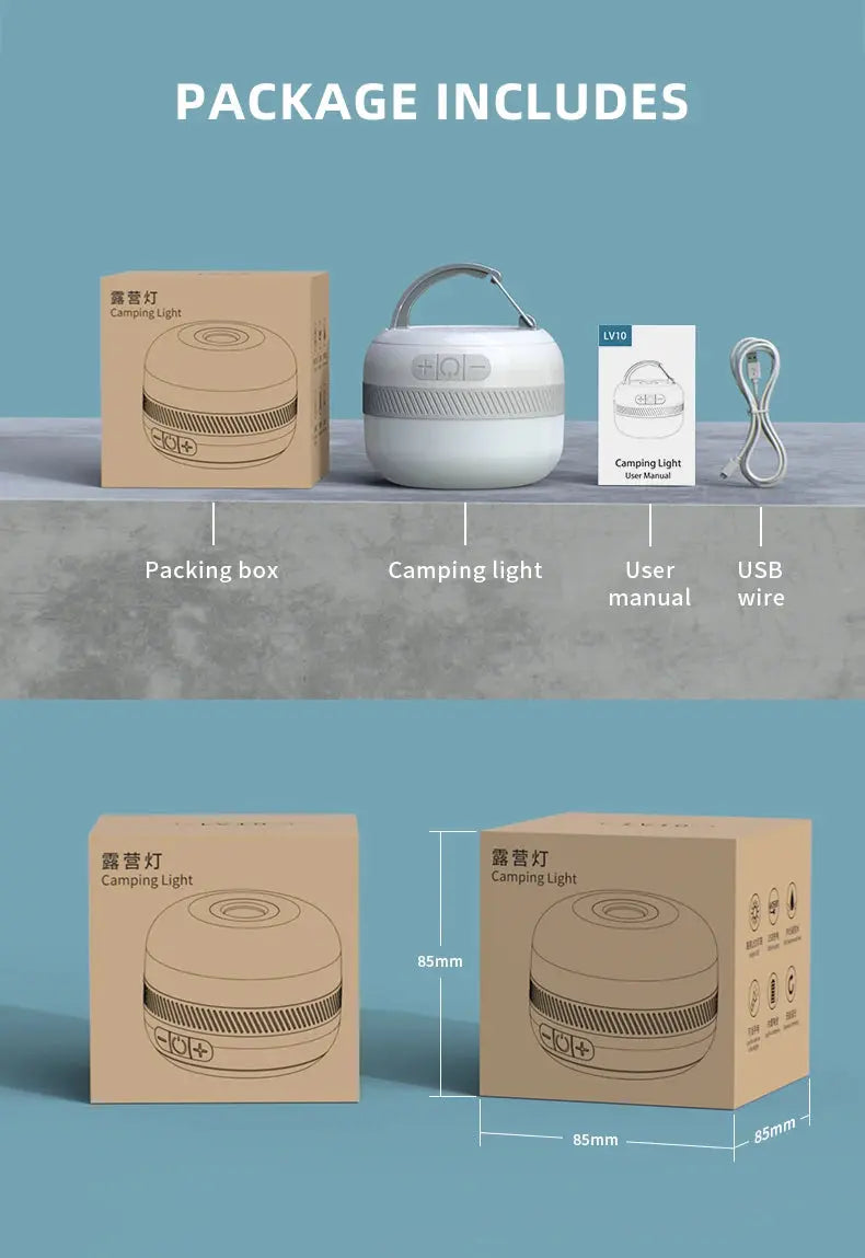 NATFIRE LV10 Camping Light USB C Rechargeable 230 Hours With 5 Colors Flashlight For Outdoor Tent Lamp Emergency Lantern - Suncollections