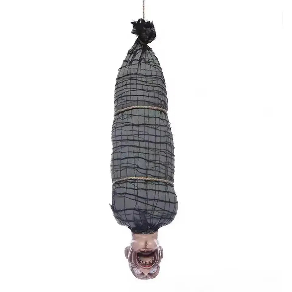 2.46 Ft Halloween Hanging Animated Corpse With LED Light Up Eyes Talking & Shaking Scary Ghost Sound Effect For Halloween Decor Suncollections